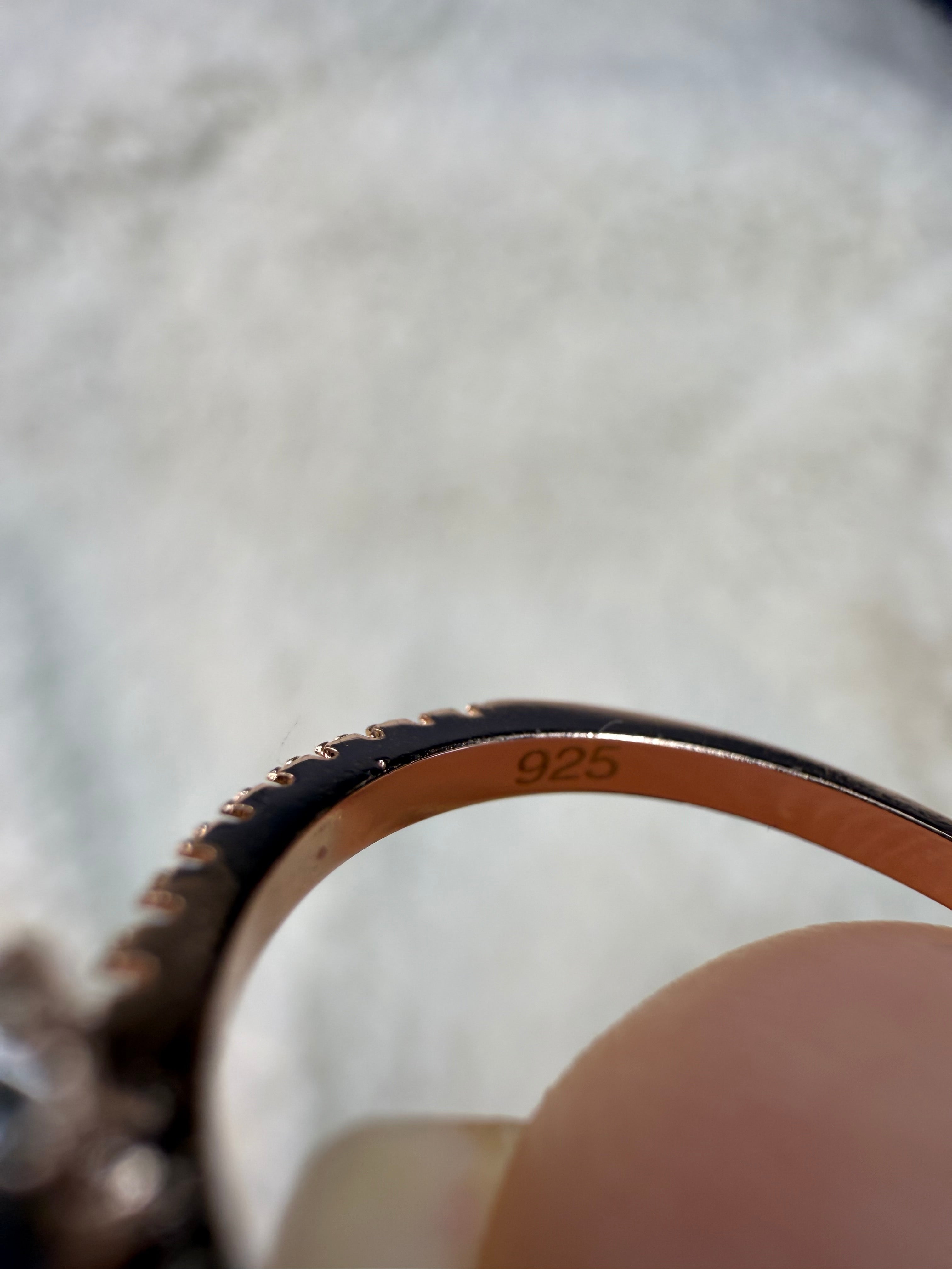 ✨ ca.5 karat Oval Cocktailring – 925 Sterling Sølv ✨