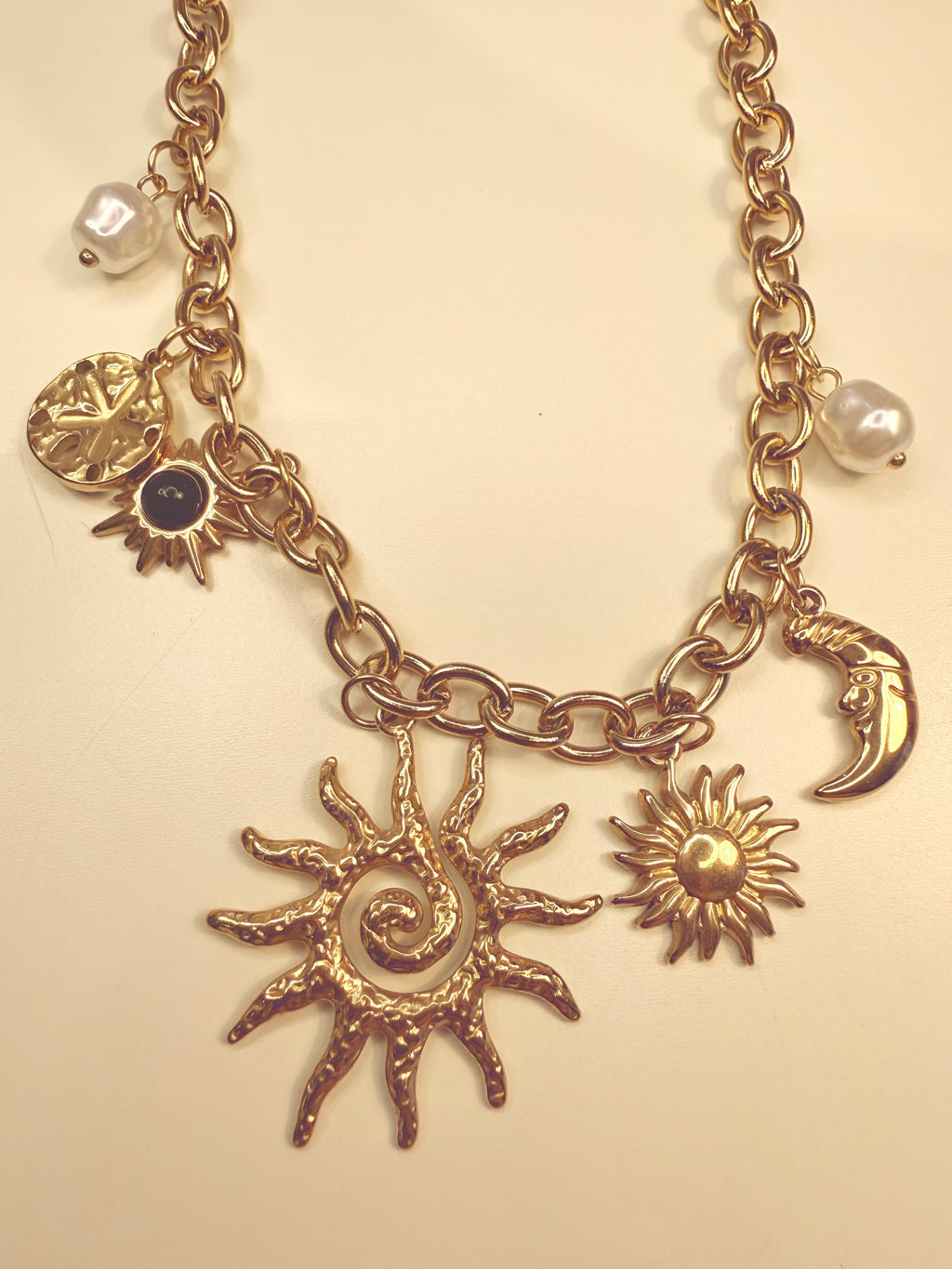 Sun & Moon – 18K Gold-Plated Charm Necklace ✨🌙