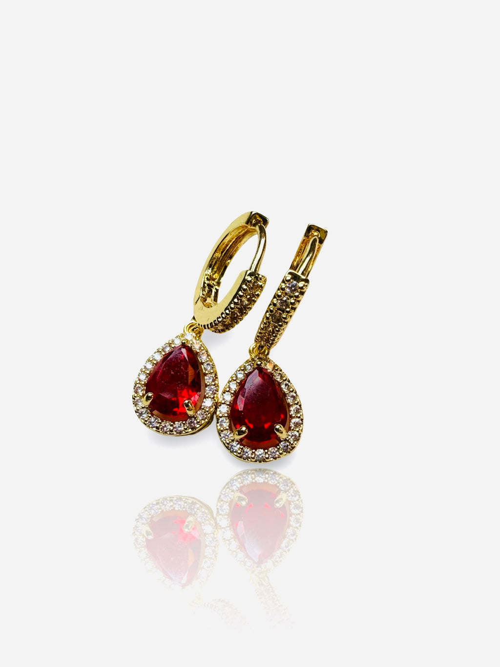 18k gold plated copper earrings with shimmering zirconia stones