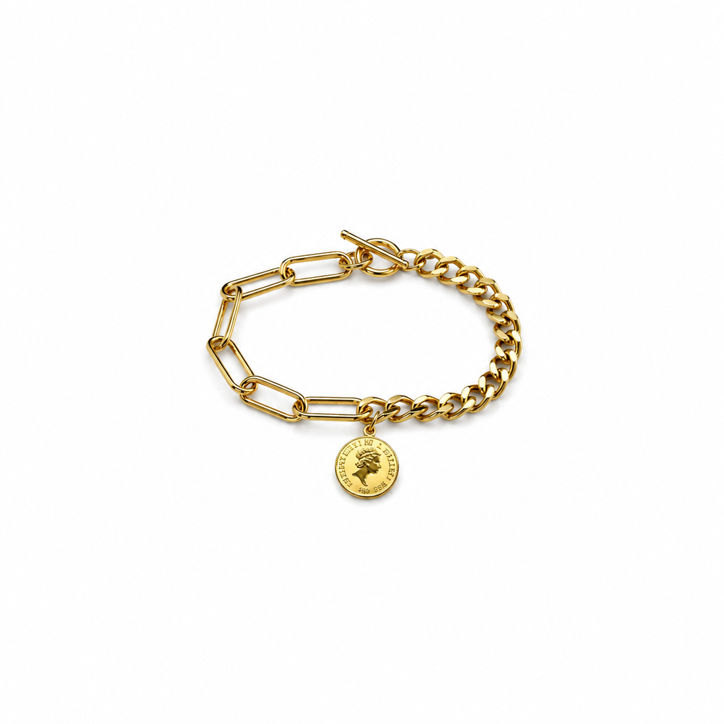 Queen Coin Chain Bracelet