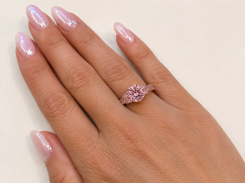 Elegant Round Zirconia Ring In Different Colours