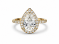Pear Halo Ring – Gullfarget med klar zirkonia