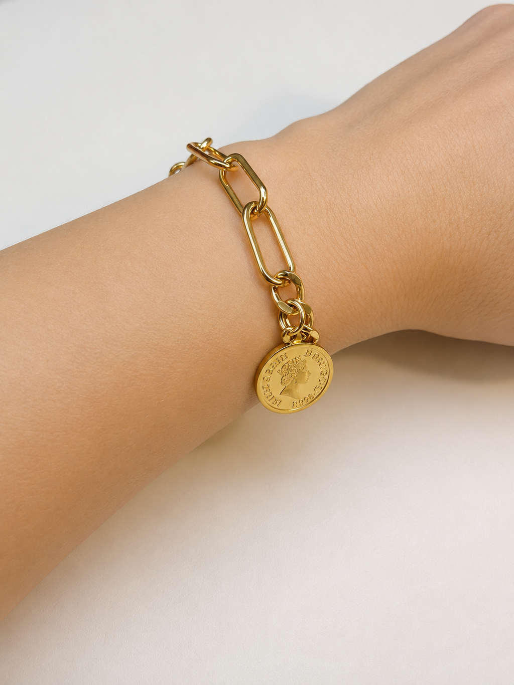 Queen Coin Chain Bracelet