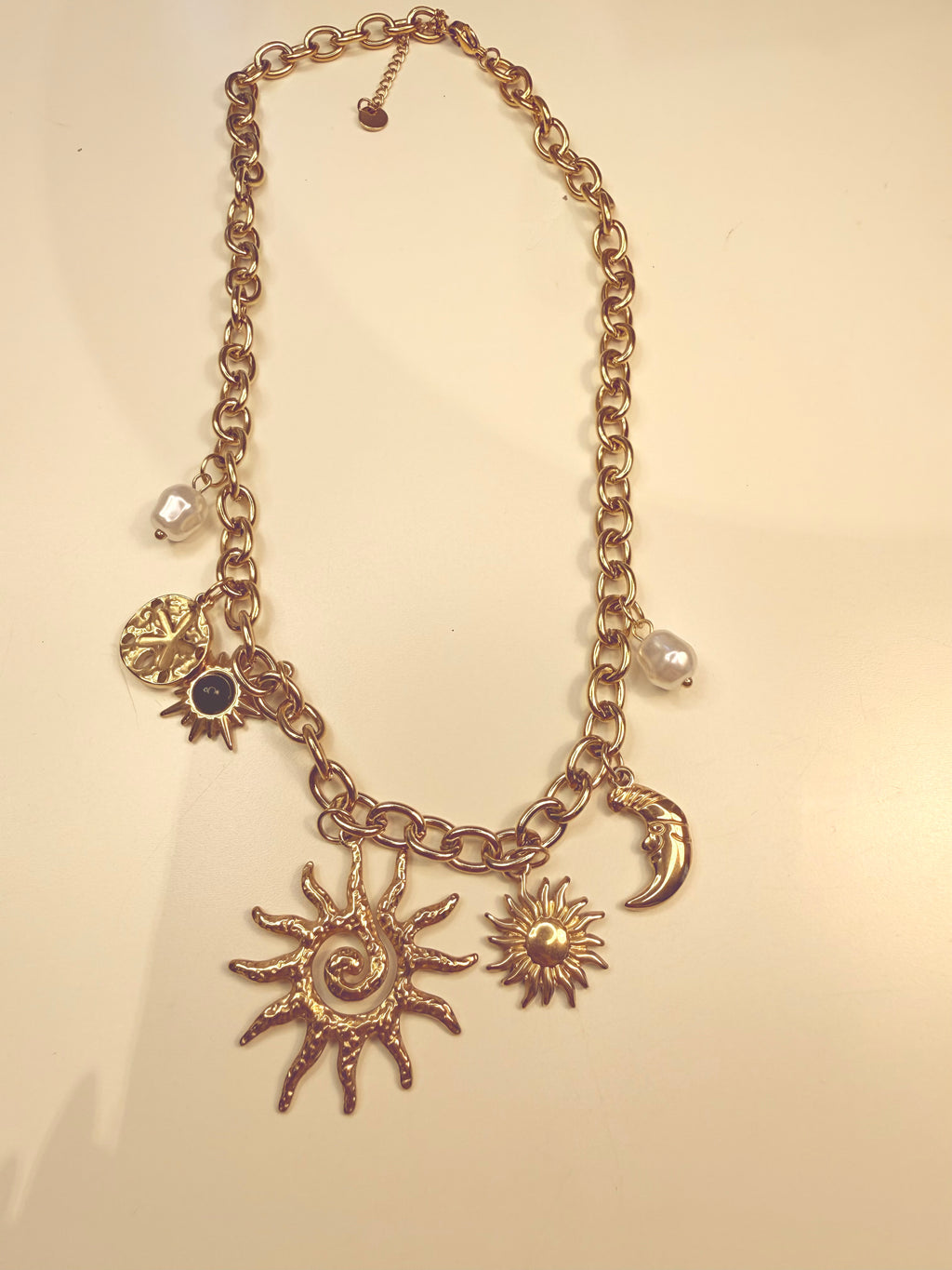 Sun & Moon – 18K Gold-Plated Charm Necklace ✨🌙
