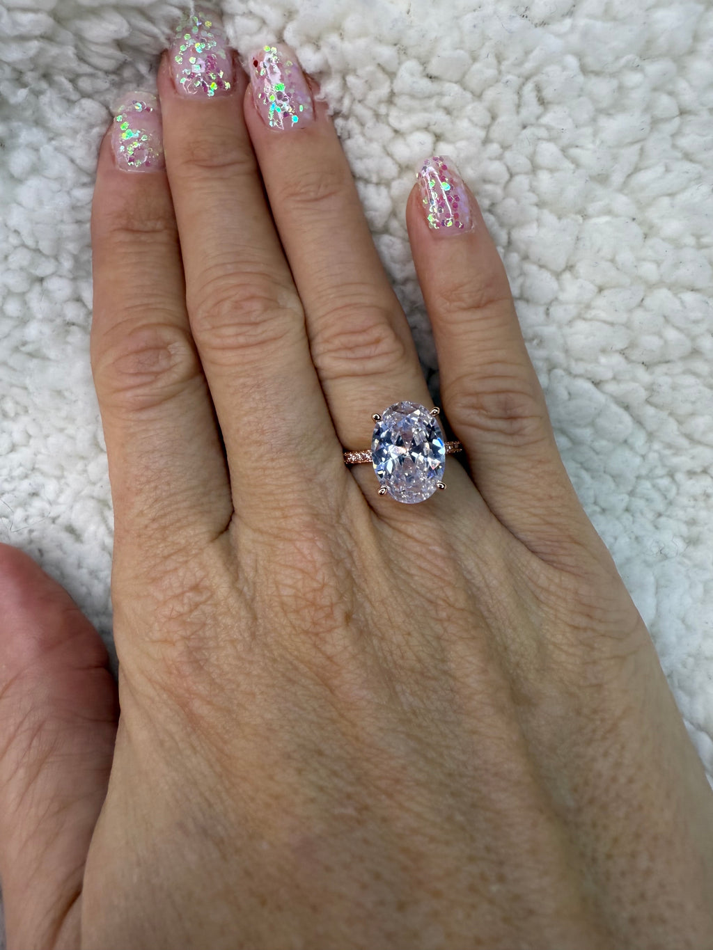 ✨ ca.5 karat Oval Cocktailring – 925 Sterling Sølv ✨