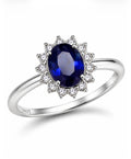 Silverring with blue zirconia