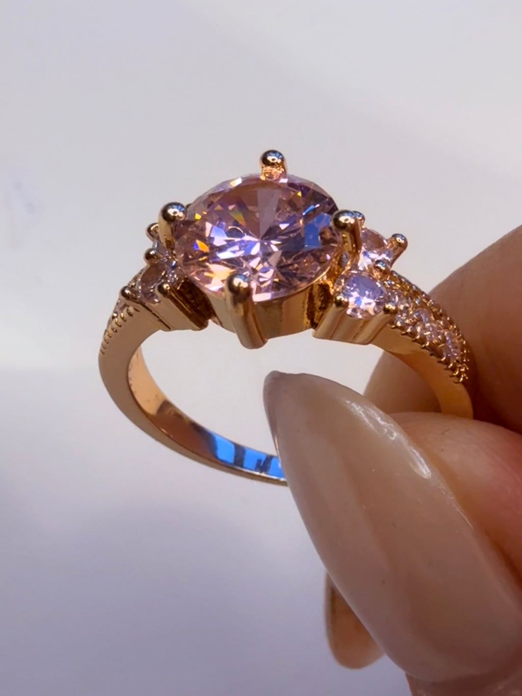 Elegant Round Zirconia Ring In Different Colours