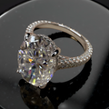 8 carat oval moissanite ring – solid ring in 18k gold plated silver (S925)