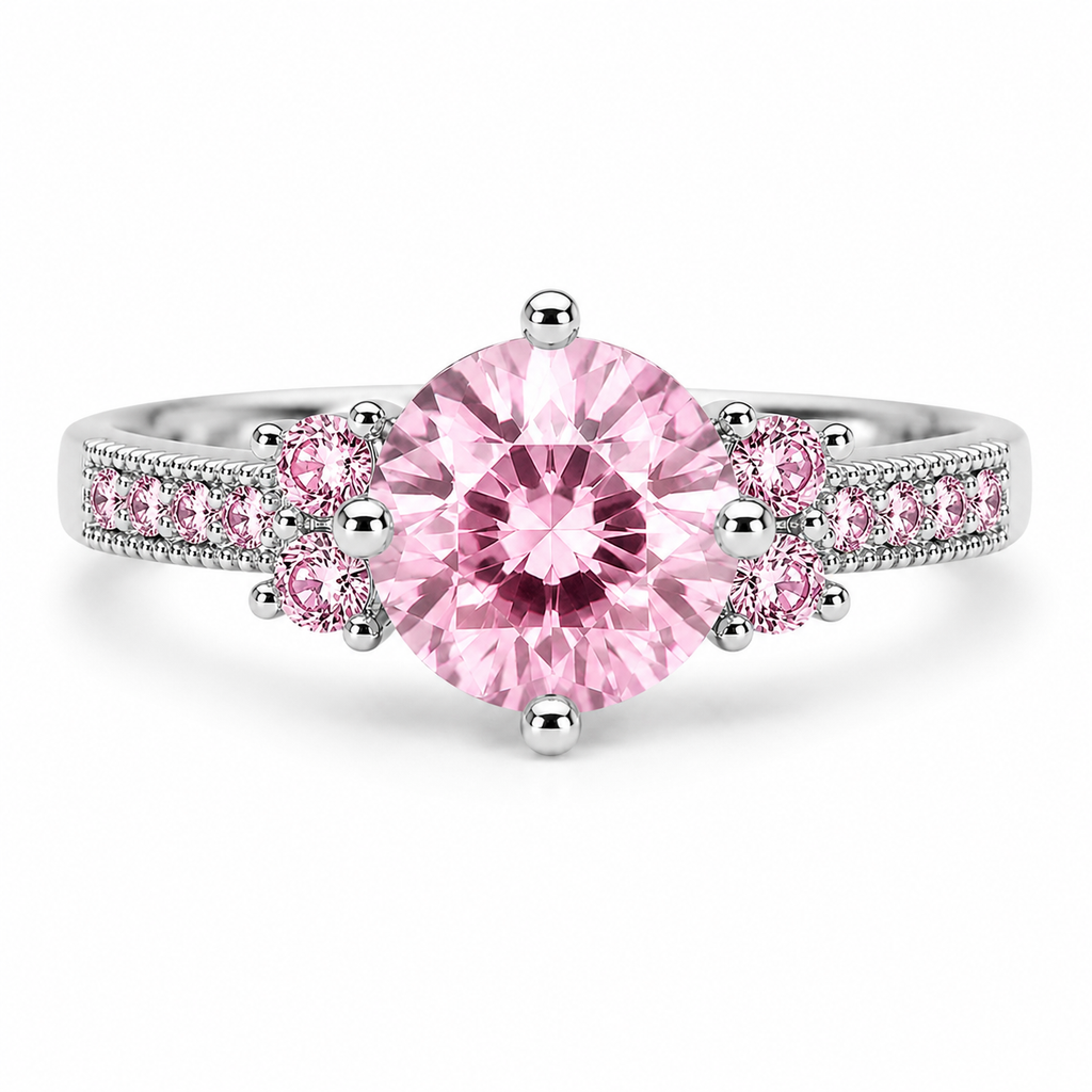 Elegant Round Zirconia Ring In Different Colours