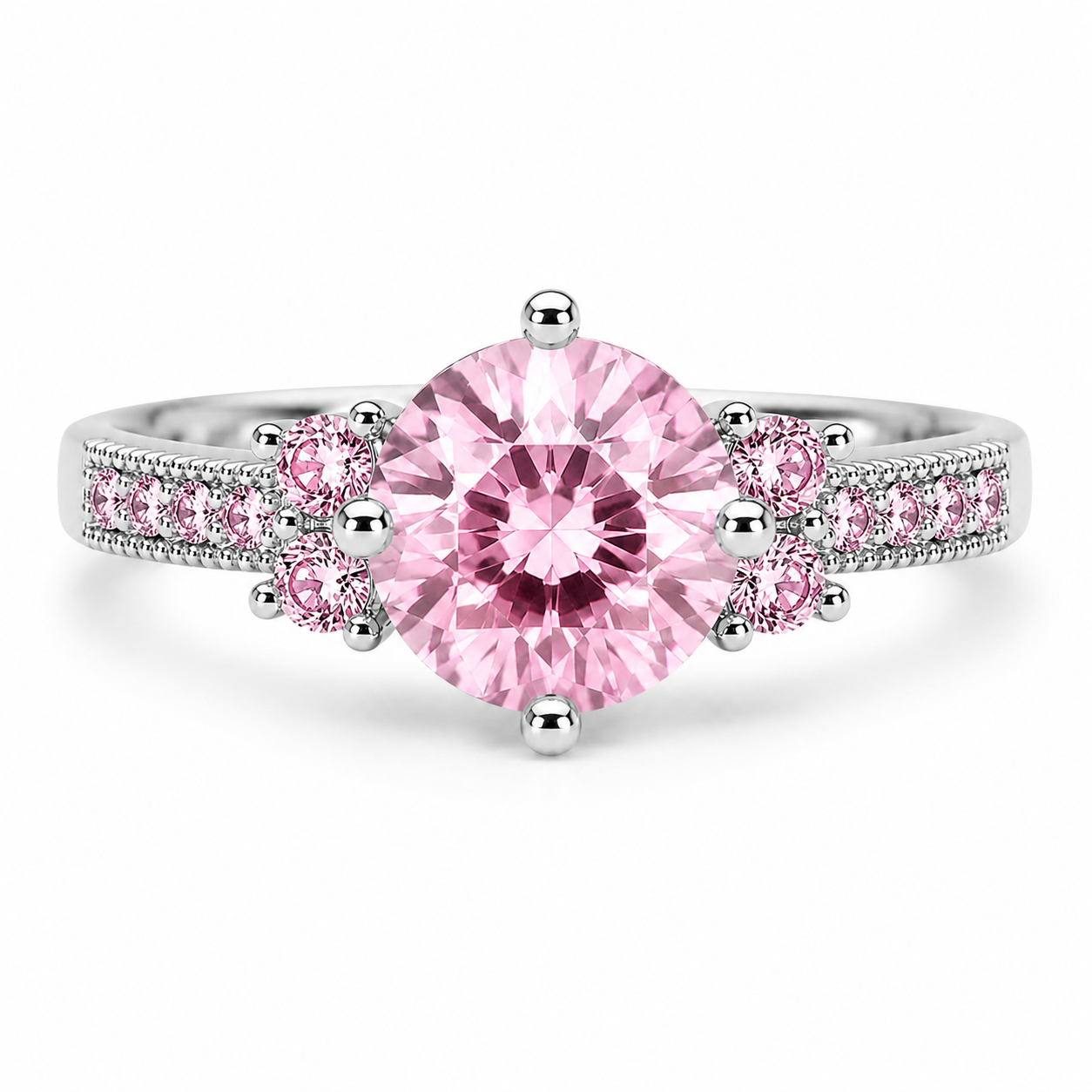 Elegant Round Zirconia Ring In Different Colours