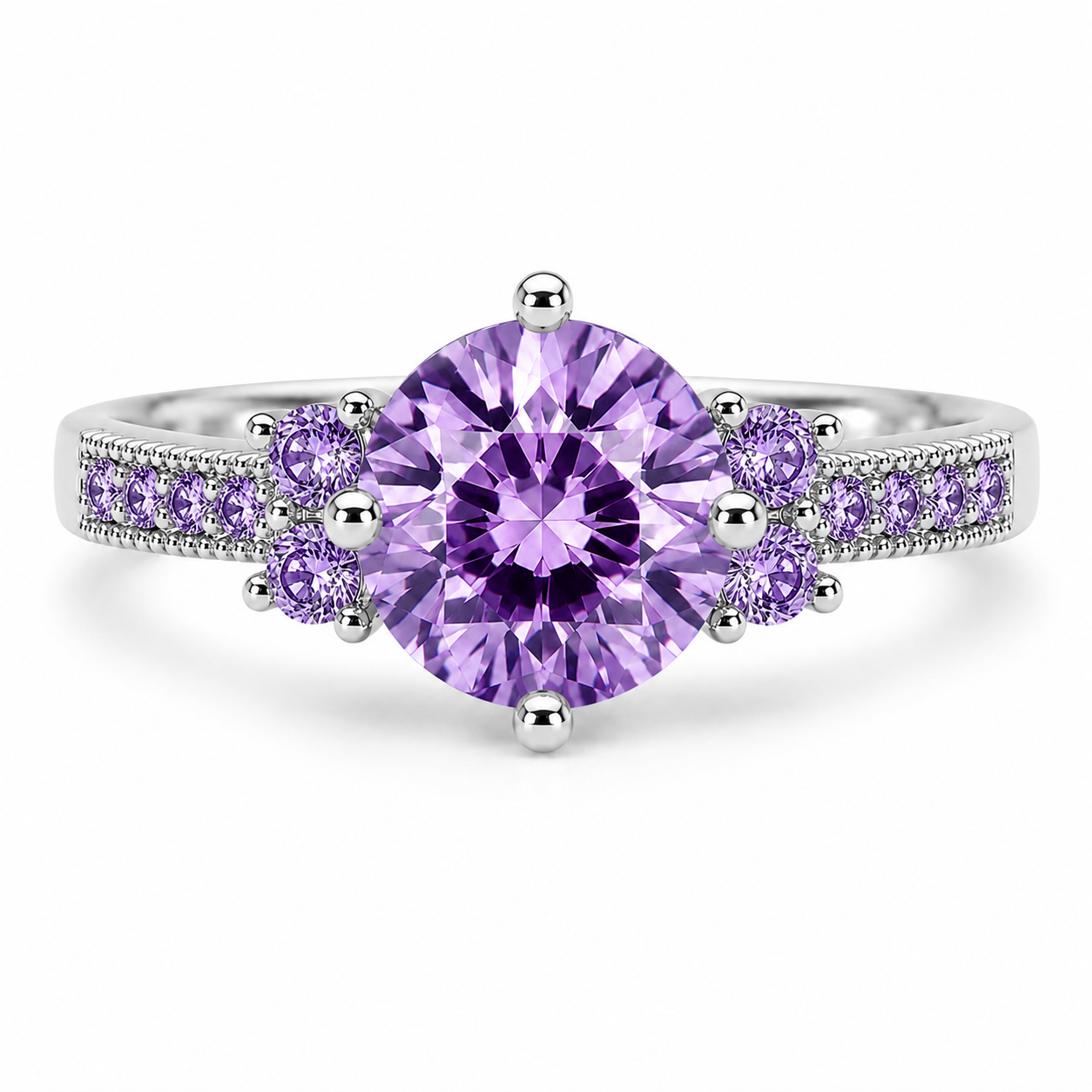 Elegant Round Zirconia Ring In Different Colours