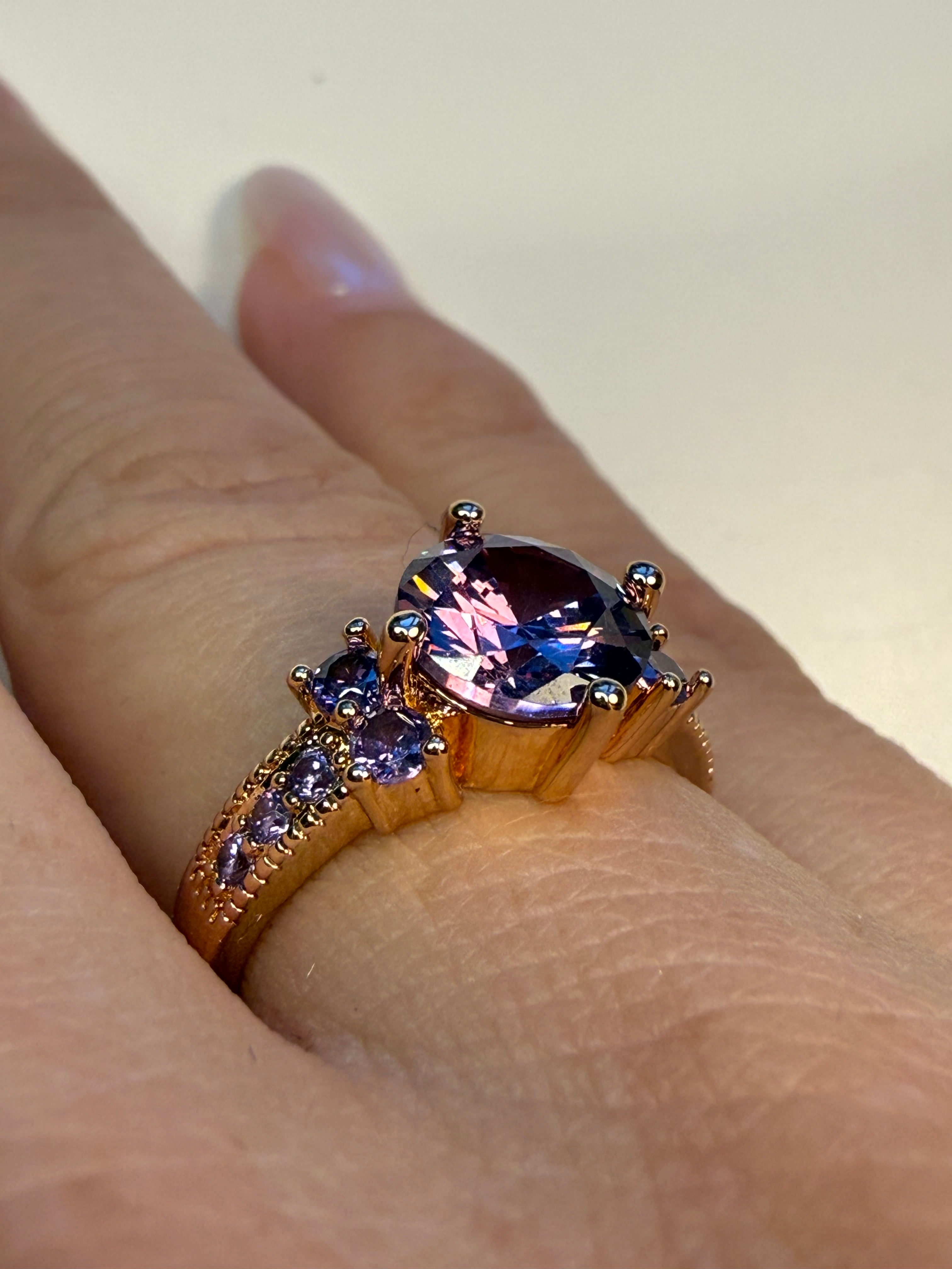 Elegant Round Zirconia Ring In Different Colours