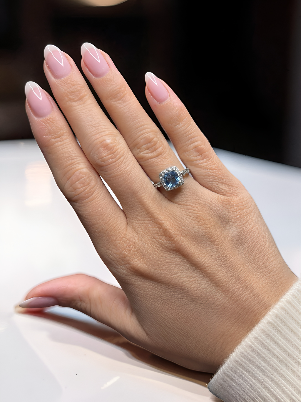 Blue Sapphire Ring – S925 Sterling Sølv