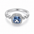 Blue Sapphire Ring – S925 Sterling Sølv