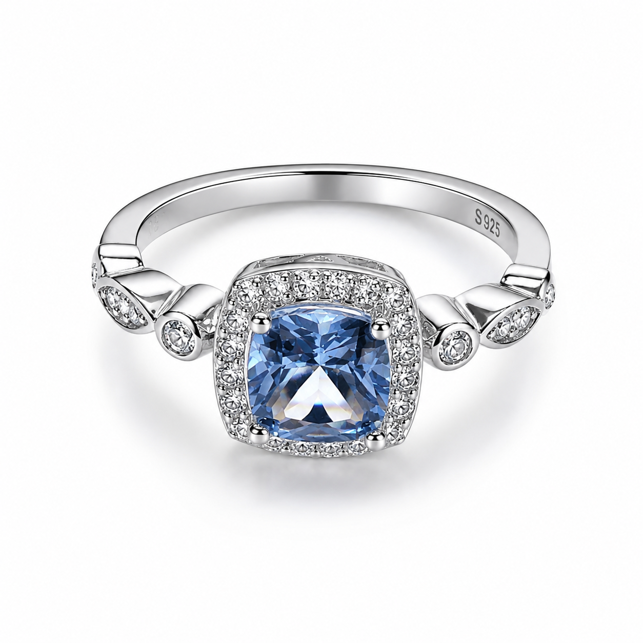 Blue Sapphire Ring – S925 Sterling Sølv