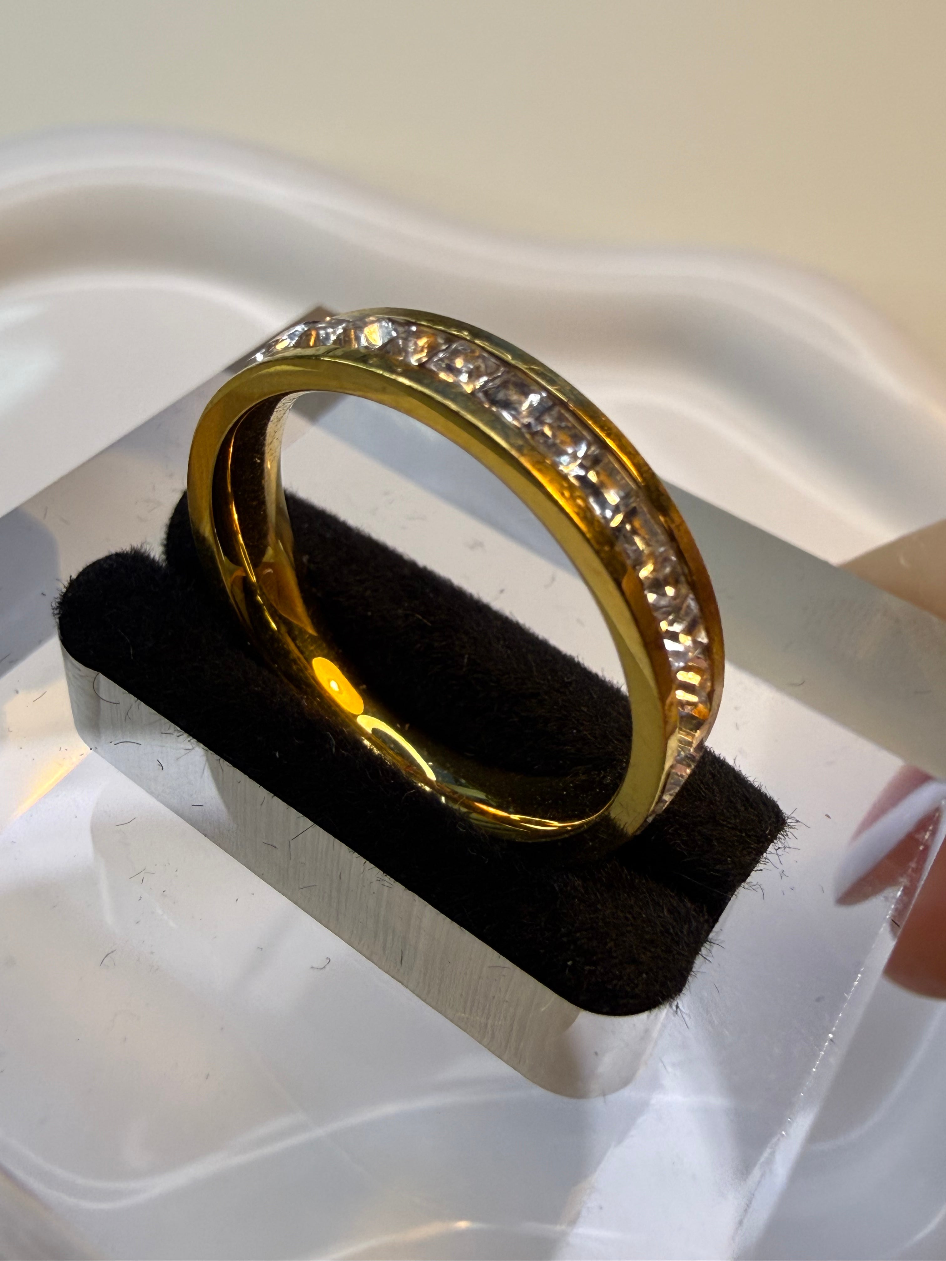 Gold Plated Zirconia Eternity Ring