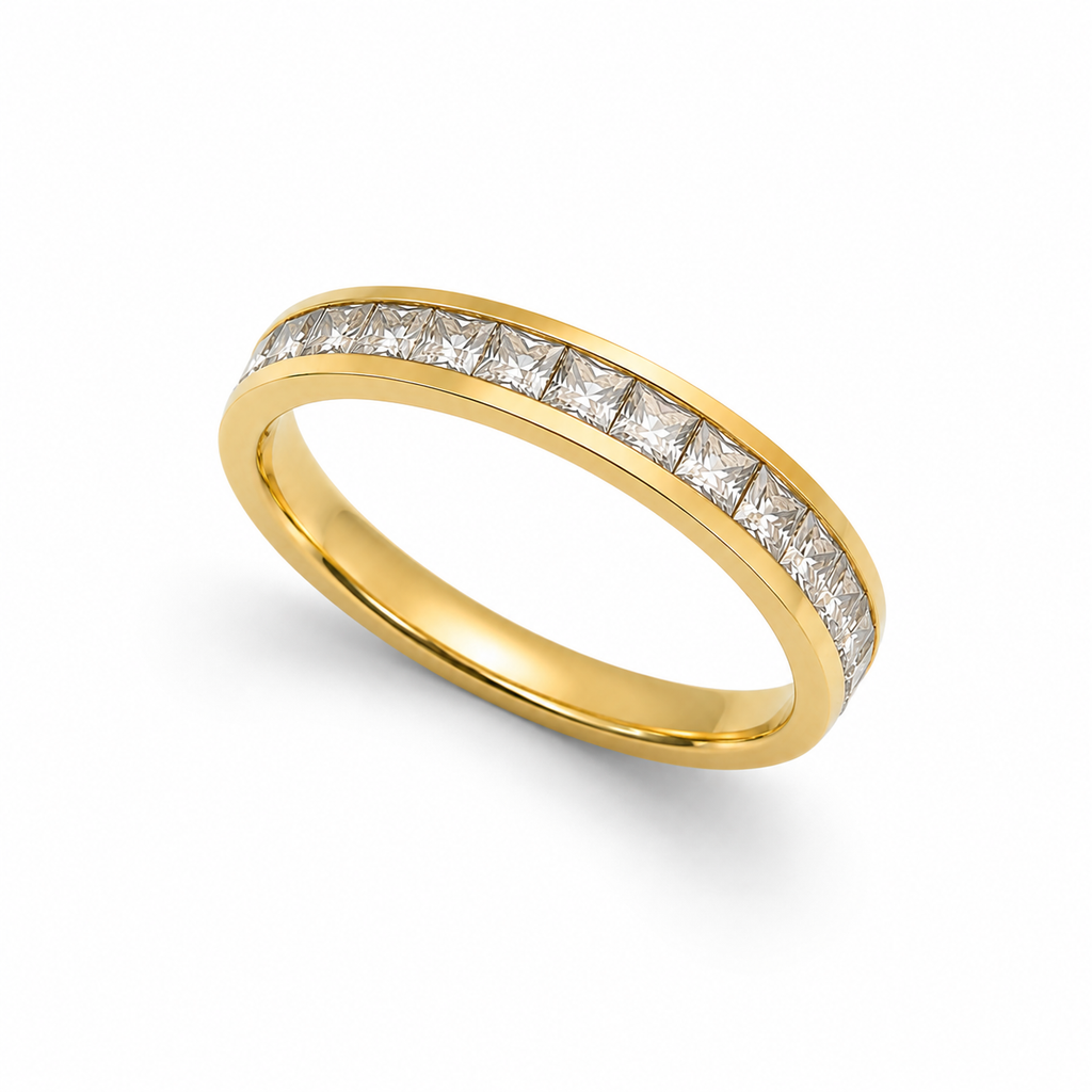 Gold Plated Zirconia Eternity Ring