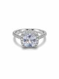 Sølvring i klassisk cushion cut